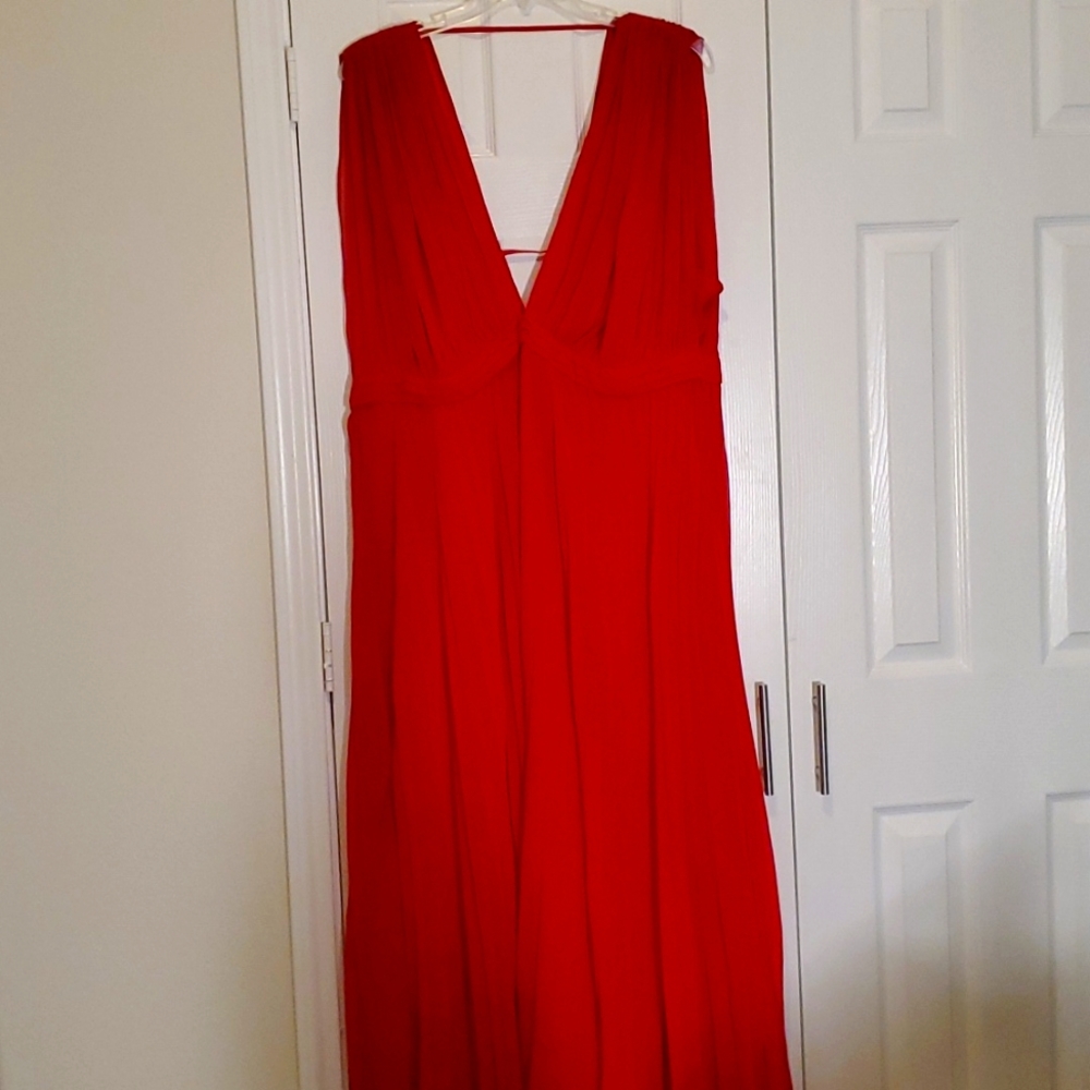 Crimson Double V-Neck dress